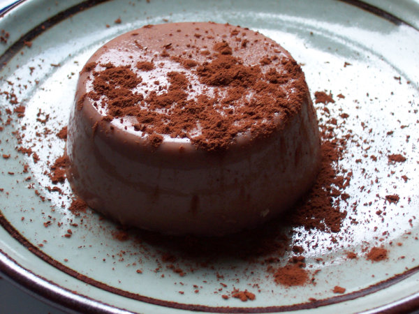 Carrageen choc pudding on plate
