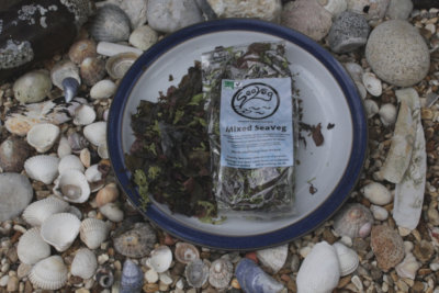 Mixed SeaVeg on plate with package
