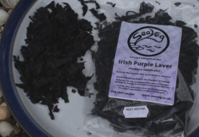 Seaveg Purple Laver on plate with package Picture 