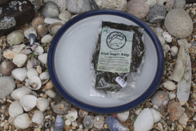 Wild Irish Sugar kelp picture on plate with package
